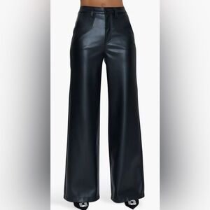 Pistola Lana High Waist Wide Leg Faux Leather Pants